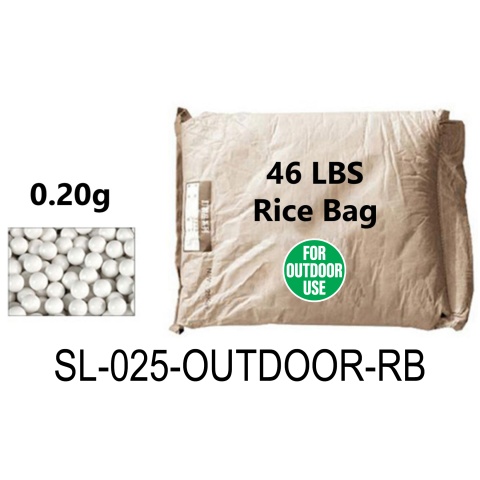 Lancer Tactical 46 lbs Rice Bag Airsoft 0.25g BBs - (White) - Excludes Free Shipping