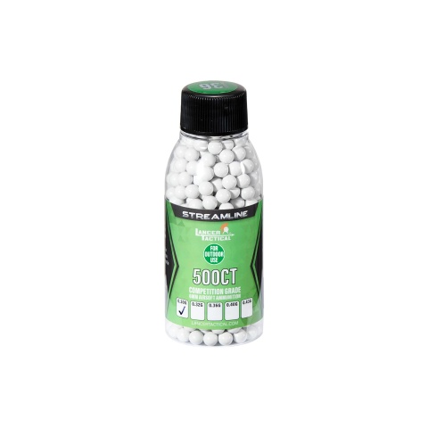 Lancer Tactical 500 Round Streamline Competition Grade Outdoor BBs - (White)