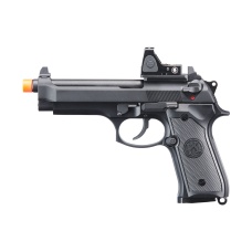 KLI KL92 Optic Ready 6mm Dual Power CO2 Gas Blowback Airsoft Pistol Red Dot Combo - (Black)