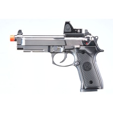 KLI KL-92 AI Optic Ready Silver Version 6mm Dual Power CO2/Gas Blowback Airsoft Pistol Red Dot Combo - (Silver)
