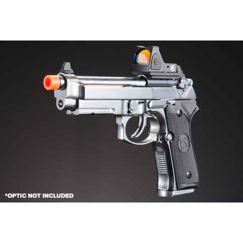 KLI KL-92 AI Optic Ready Silver Version 6mm Dual Power CO2/Gas Blowback Airsoft Pistol - (Silver)