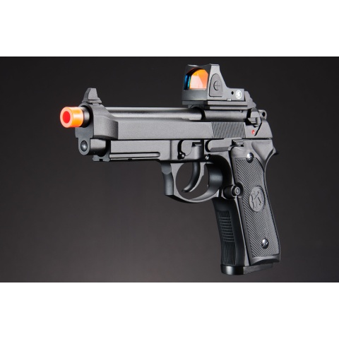 KLI KL-92 AI Optic Ready 6mm Dual Power CO2/Gas Blowback Airsoft Pistol Red Dot Combo - (Black)