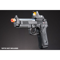 KLI KL-92 Elite IA Optic Ready 6mm Dual Power Gas / CO2 Blowback Airsoft Pistol - (Black)