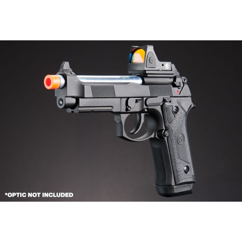 KLI KL-92 Elite IA Optic Ready 6mm Dual Power Gas / CO2 Blowback Airsoft Pistol - (Black)