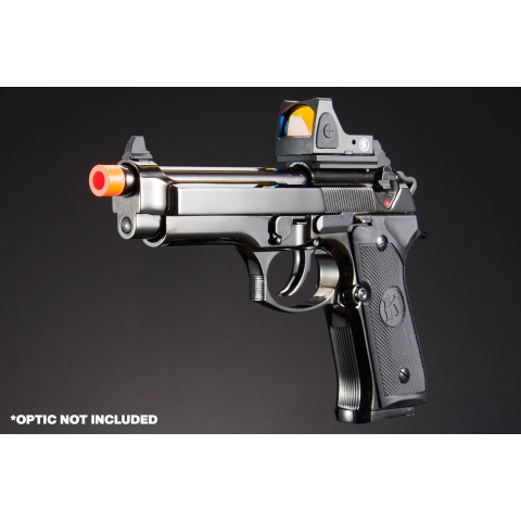 KLI KL-92 Fusion Optic Ready 6mm Dual Power CO2/Gas Blowback Airsoft Pistol - (Black/Gun Metal)