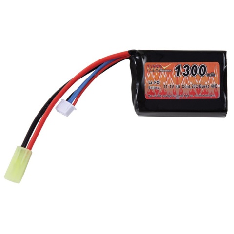 VB Power High Performance 11.1v 1300 mAh 20C / 40 LiPo Brick Battery