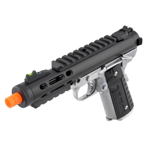 WE-Tech Galaxy 1911 Gas Blowback Airsoft Pistol (Color: Black Slide w/ Silver Lower)