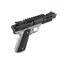 WE-Tech Galaxy 1911 Gas Blowback Airsoft Pistol (Color: Black Slide w/ Silver Lower)