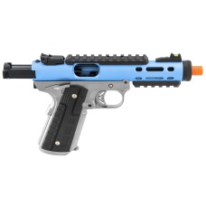 WE-Tech Galaxy 1911 Gas Blowback Airsoft Pistol (Color: Blue Slide w/ Silver Lower)