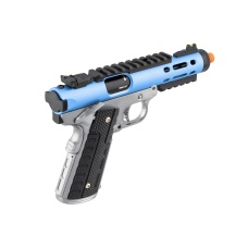 WE-Tech Galaxy 1911 Gas Blowback Airsoft Pistol (Color: Blue Slide w/ Silver Lower)