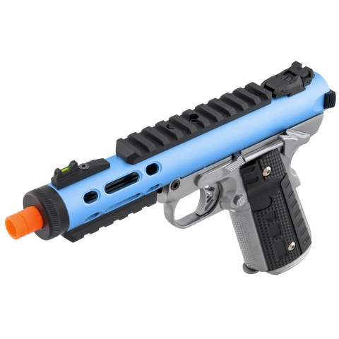 WE-Tech Galaxy 1911 Gas Blowback Airsoft Pistol (Color: Blue Slide w/ Silver Lower)