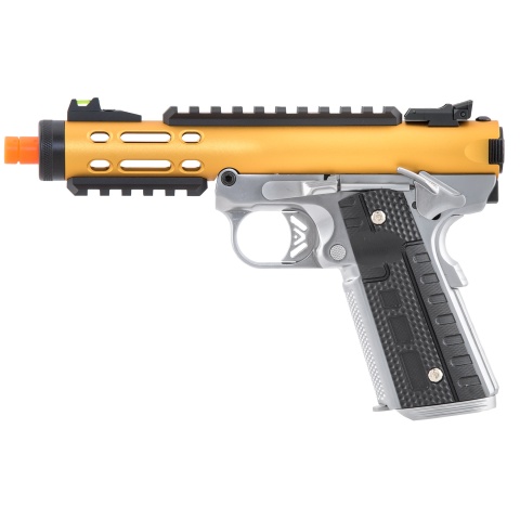 WE-Tech Galaxy 1911 Gas Blowback Airsoft Pistol (Color: Gold Slide w/ Silver Lower)