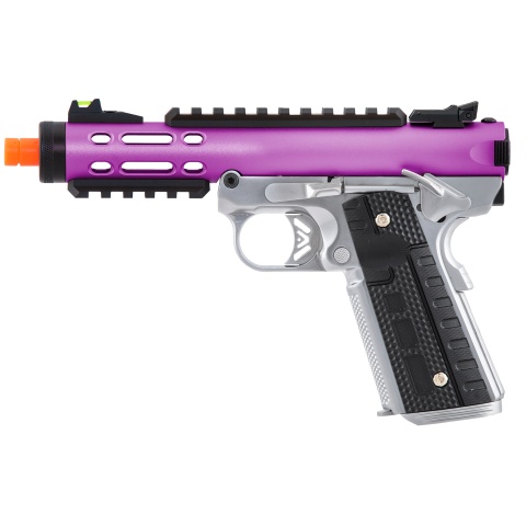 WE-Tech Galaxy 1911 Gas Blowback Airsoft Pistol (Color: Purple Slide w/ Silver Lower)
