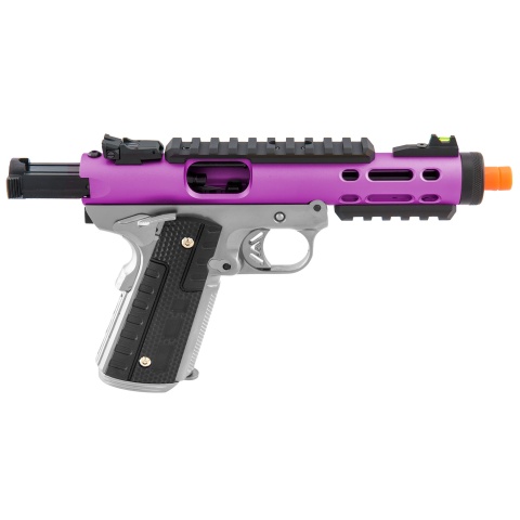 WE-Tech Galaxy 1911 Gas Blowback Airsoft Pistol (Color: Purple Slide w/ Silver Lower)