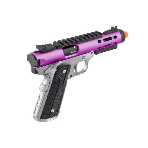 WE-Tech Galaxy 1911 Gas Blowback Airsoft Pistol (Color: Purple Slide w/ Silver Lower)