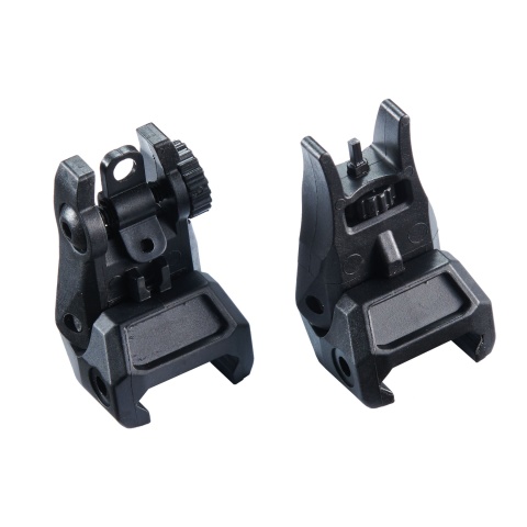 Well Pro WG13 Series Flip Up Sight Set for Airsoft Rifles - (Black)