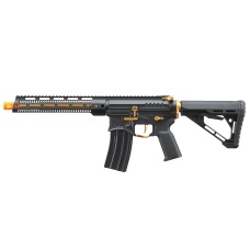 Zion Arms R15 Mod 1 Long Rail Airsoft Rifle with Delta Stock (Color: Black/Gold)