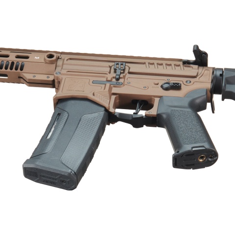 Zion Arms R15 Mod 1 Long Rail Airsoft Rifle with Delta Stock (Color: Bronze)