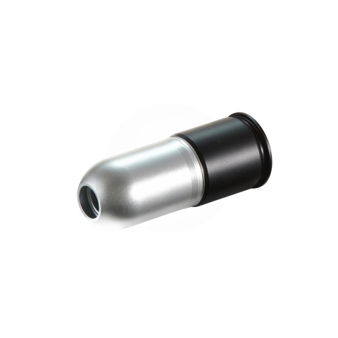 Lancer Tactical CNC Aluminum Airsoft 40mm Green Gas Grenade Shell - (Silver/Black)