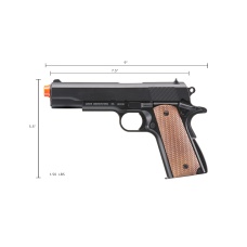 WellFire 1911-A1 Spring Powered Airsoft Pistol (Color: Black / Faux Wood)