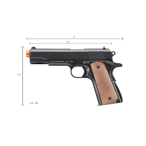 WellFire 1911-A1 Spring Powered Airsoft Pistol (Color: Black / Faux Wood)