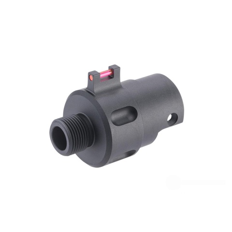 Titanium Tactical Industry Airsoft Series Threaded Receiver Adapter with Fiber Optic Front Sight for Action Army AAP-01 GBB Pistols