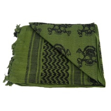 Lancer Tactical Multi-Purpose Tactical Skull Shemagh Face Head Wrap - OD/BLACK