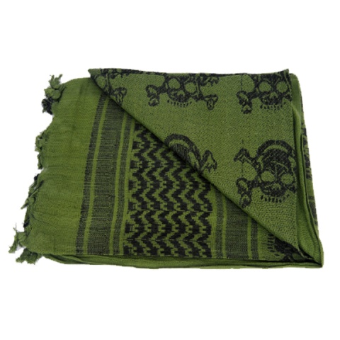 Lancer Tactical Multi-Purpose Tactical Skull Shemagh Face Head Wrap - OD/BLACK