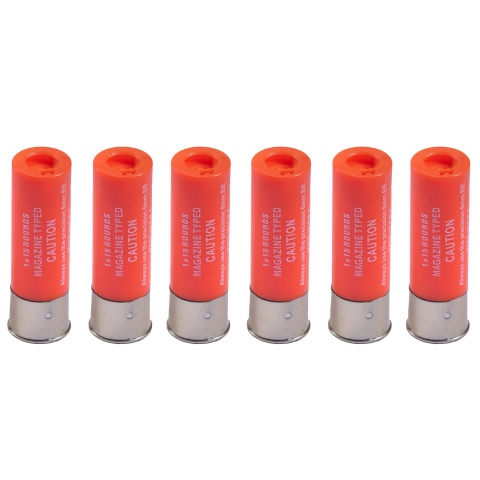 G-Force 15 Round Shotgun Shells for Multi & Single-Shot Airsoft Shotguns (Color: Orange / Pack of 6)