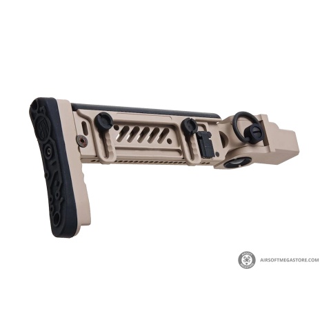 Atlas Custom Works PT-5 Side Folding Stock for GHK AKM Airsoft AEG Rifles (Color: Tan)