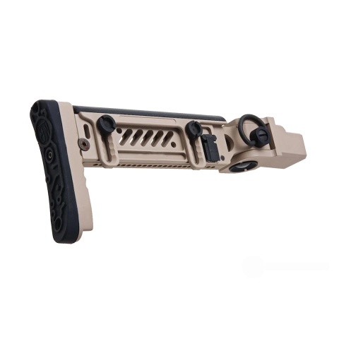 Atlas Custom Works PT-5 Side Folding Stock for GHK AKM Airsoft AEG Rifles (Color: Tan)