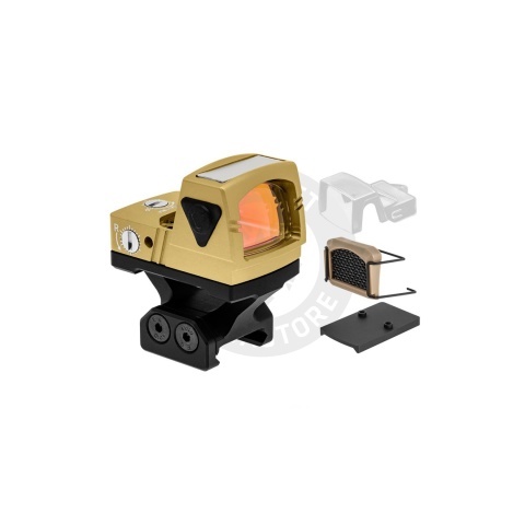 Atlas Custom Works xForce Solar Powered Mini Red Dot with Mount (Gold)