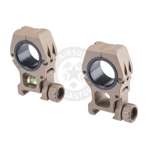 ACW M10 30mm Scope Rings w/ Bubble Level - Dark Earth