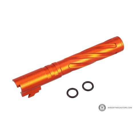 Atlas Custom Works Tornado Aluminum Outer Barrel for TM Hi-Capa 5.1 Airsoft GBB Pistols (Color: Orange)