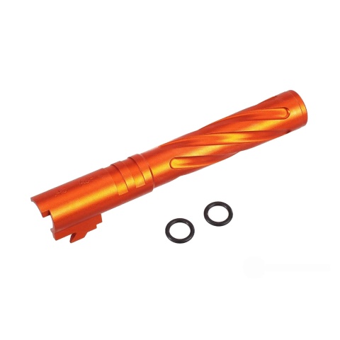 Atlas Custom Works Tornado Aluminum Outer Barrel for TM Hi-Capa 5.1 Airsoft GBB Pistols (Color: Orange)