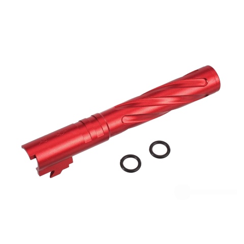 Atlas Custom Works Tornado Aluminum Outer Barrel for TM Hi-Capa 5.1 Airsoft GBB Pistols (Color: Red)