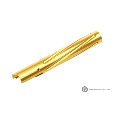 Atlas Custom Works Non-Recoiling Spiral Fluted Outer Barrel for TM Hi-Capa 5.1 Airsoft Pistols (Color: Gold)