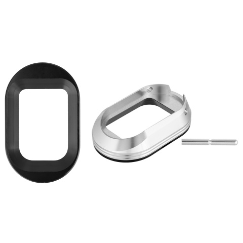 Airsoft Masterpiece Magwell w/ POM Base for Hi-Capa Pistols [L Style] - SILVER