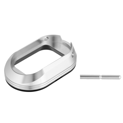 Airsoft Masterpiece Magwell w/ POM Base for Hi-Capa Pistols [L Style] - SILVER