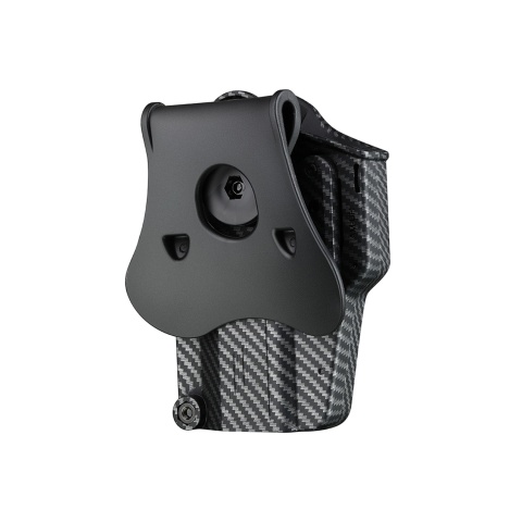 Amomax Multi-Fit Right Handed Tactical Holster (Color: Carbon Fiber/ Black)