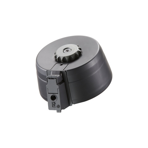 Atas Custom Works Airsoft 2500 Round Auto Winding & Sound Control AK Drum Magazine (Color: Black)