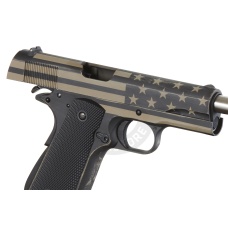 Army Armament Full Metal 1911 GBB Airsoft Pistol - Custom Cerakote Distressed Black/Tan Stars & Stripes
