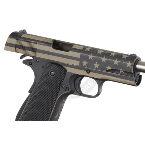 Army Armament Full Metal 1911 GBB Airsoft Pistol - Custom Cerakote Distressed Black/Tan Stars & Stripes