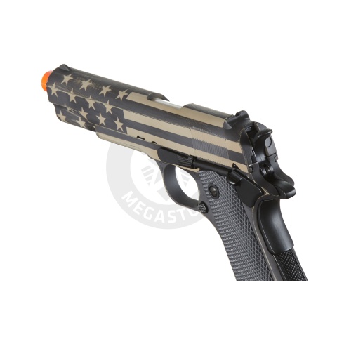 Army Armament Full Metal 1911 GBB Airsoft Pistol - Custom Cerakote Distressed Black/Tan Stars & Stripes