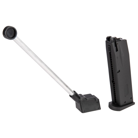 ASG M9A1 Heavyweight Airsoft Gas Blowback Pistol (Black w/ Silver Barrel)