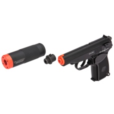 ICS BLE PM2 Makarov Airsoft Pistol w/ Suppressor (Black)