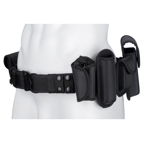 Code 11 Police Battle Belt w/ Hard Shell Pouches (Color: Black)
