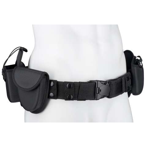 Code 11 Police Battle Belt w/ Hard Shell Pouches (Color: Black)