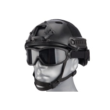 Lancer Tactical Double Layer Airsoft Goggles [Smoke Lens] - BLACK