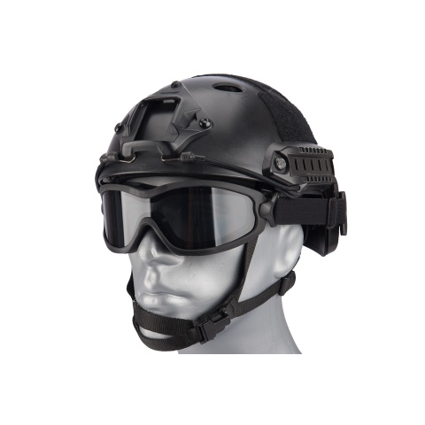 Lancer Tactical Double Layer Airsoft Goggles [Smoke Lens] - BLACK